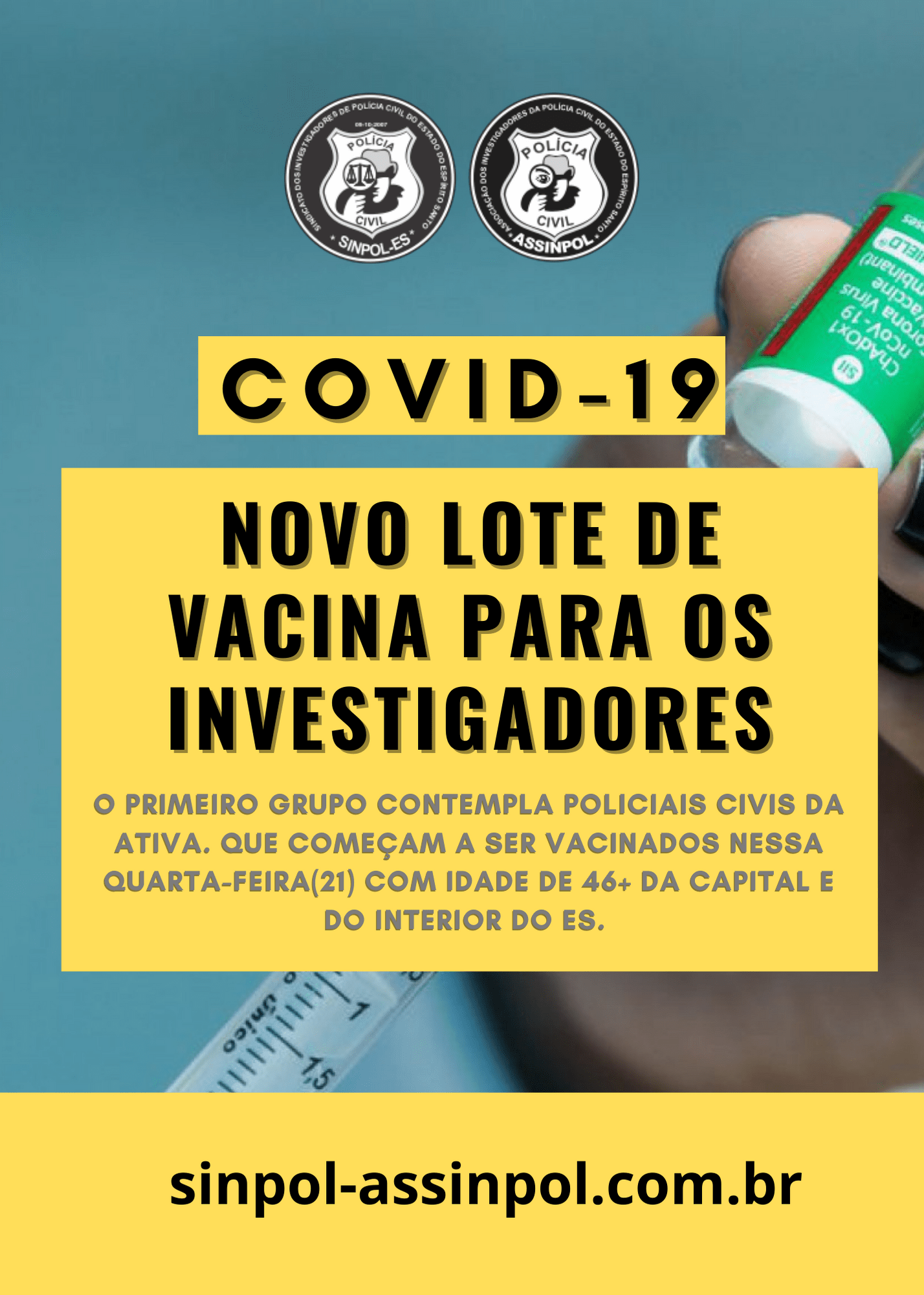 COVID-19: Novo Lote de Vacinas para os Investigadores