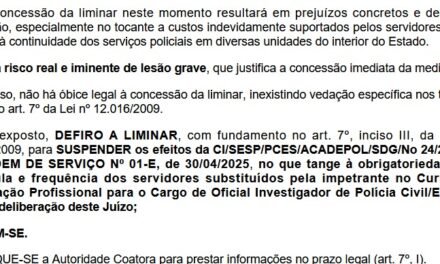 ASSINPOL-ES conquista liminar contra obrigatoriedade de curso imposta pelo Estado