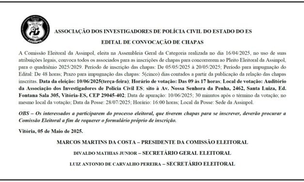 EDITAL DE CONVOCAÇÃO ELEIÇÃO ASSINPOL