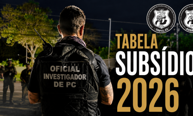 TABELA SUBSÍDIO 2026 – OFICIAL INVESTIGADOR PC ES